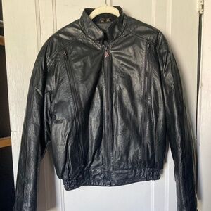 Vintage Hein Gericke Black Leather Moto Jacket Men’s Size 38